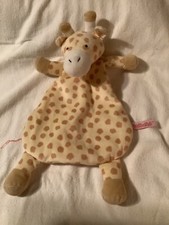 WubbaNub Giraffe Lovey Plush Rattle Baby Security Blanket Yellow Brown Spots