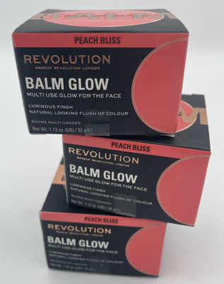 3x Makeup Revolution Balm Glow Shade Peach Bliss Multi-Use Balm for The Face