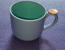 Vtg 1986 Lindt-Stymeist Colorways Peri Blue Turquoise Salmon Thumbprint Mug HTF