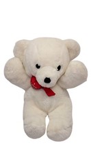 Vintage 1988 Dakin Cuddles White Teddy Bear Red I Love You Heart Stuffed Plush