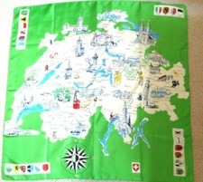 Germany Souvenir Women's Scarf Bold Colors with Towns and Crests Size 25 x 26