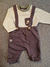 Baby Boys Outfit Tractor Outfit Newborn 10lb Suspender Trousers & Top (458)