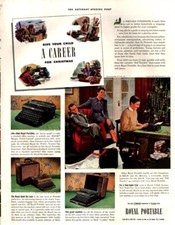 1940 Royal Portable Typewriter Kid's Career Christmas Vintage Print Ad 1262 thumbnail
