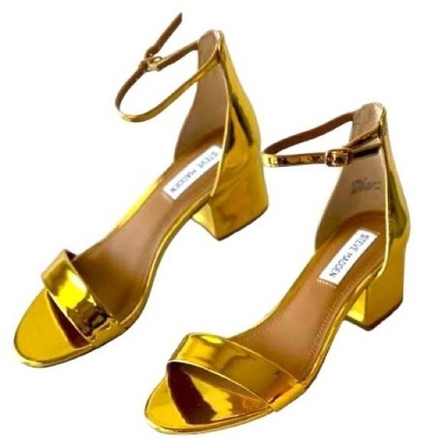 Steve Madden Womens Gold Wedge Sandals Platform Strappy Dress Heels Irenee, 7M - Picture 2 of 9