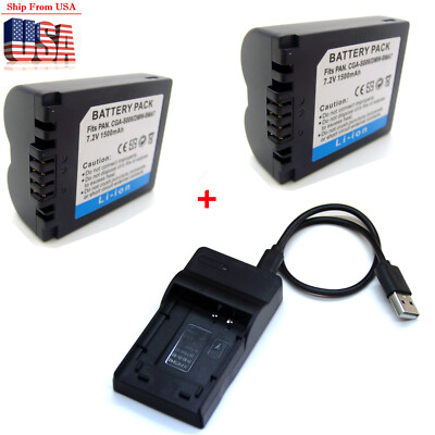 2 Batterie + Caricabatterie Per Panasonic Lumix CGA-S006 - Per DMC-FZ35, FZ38, FZ50, FZ28, FZ8