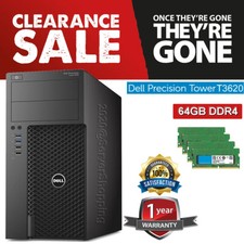 Dell Precision 3620 E3-1220V6 E5-1270v6 Turbo 3.90GHz 64GB DDR4 M.2 NVMe LOT