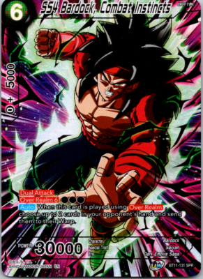 Dragon ball カードゲーム SS4 Bardock Combat Instincts BT11-131 SPR Dragon Ball Super Card