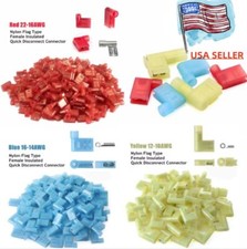 Terminals Nylon Flag Female Quick Disconnect Wire Connectors Right Angle Spade