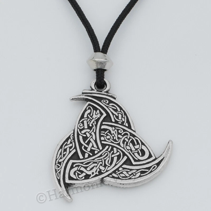 Collar LOKI El Bromista Colgante Vikingo Triple Cuernos Símbolo Odín Nórdico Foto 2 de 3