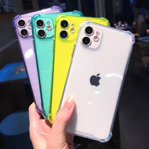 Clear Neon Fluorescent Soft Case Cover For iPhone 15 14 13 Pro Max 11 XR 8 Plus - Picture 2 of 13