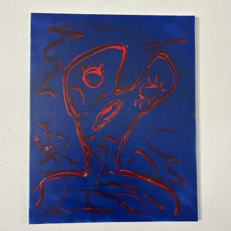 Heart Man Marker Spray Paint Painting On Canvas