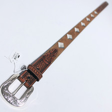 NWT Tony Lama Made in USA Brown Leather Western Belt Men Size 36 44.5" x 1.5"