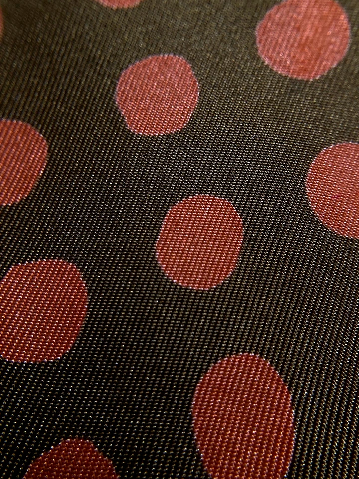 HERMES VINTAGE GRANDES PUNTOS CORBATA POP AÑOS 60 MEDIADOS DE SIGLO GAMA ALTA FRANCIA MARRÓN Foto 4 de 4