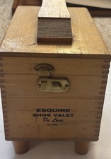 Vintage Esquire Shoe Valet De Luxe Shoe Shine Box Polish Brushes Mid Century