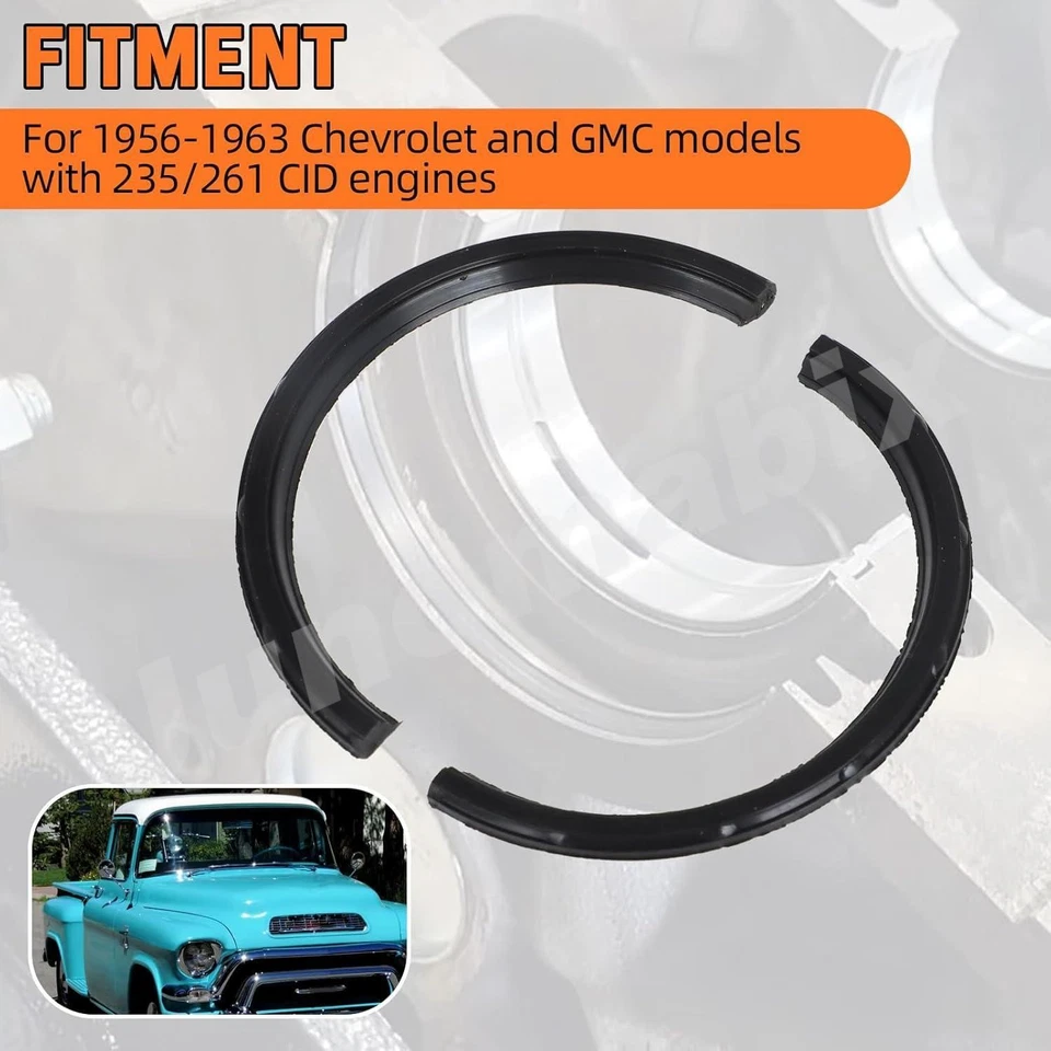 Junta de sello principal trasero de goma CID para Chevrolet GMC 235 261 1956-1962 EE. UU. Foto 2 de 4