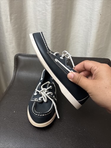 SPERRY Child Nautical Core Navy Blue White Leather Loafers Style 3594 SZ 2w - Picture 10 of 10