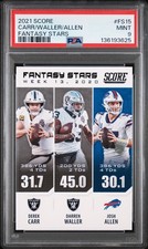 2021 Panini Score Fantasy Stars #FS15 Carr/Waller/Allen Fantasy Stars PSA 9 Mint