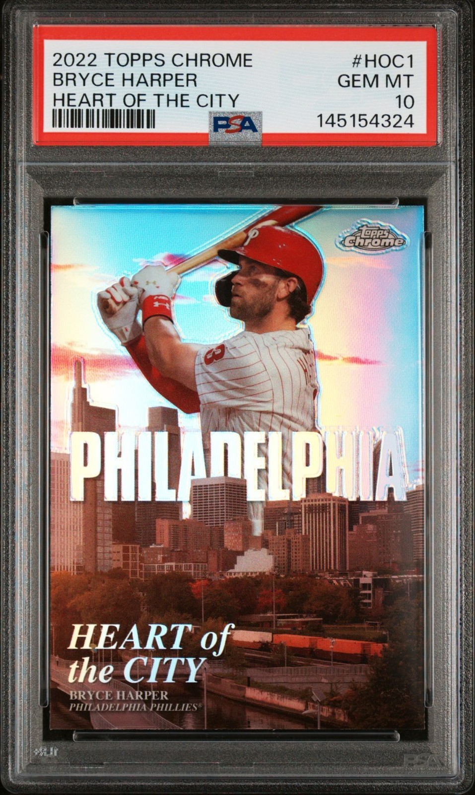 Bryce Harper 2022 Topps Chrome Heart of the City #HOC-1 PSA 10 view 1