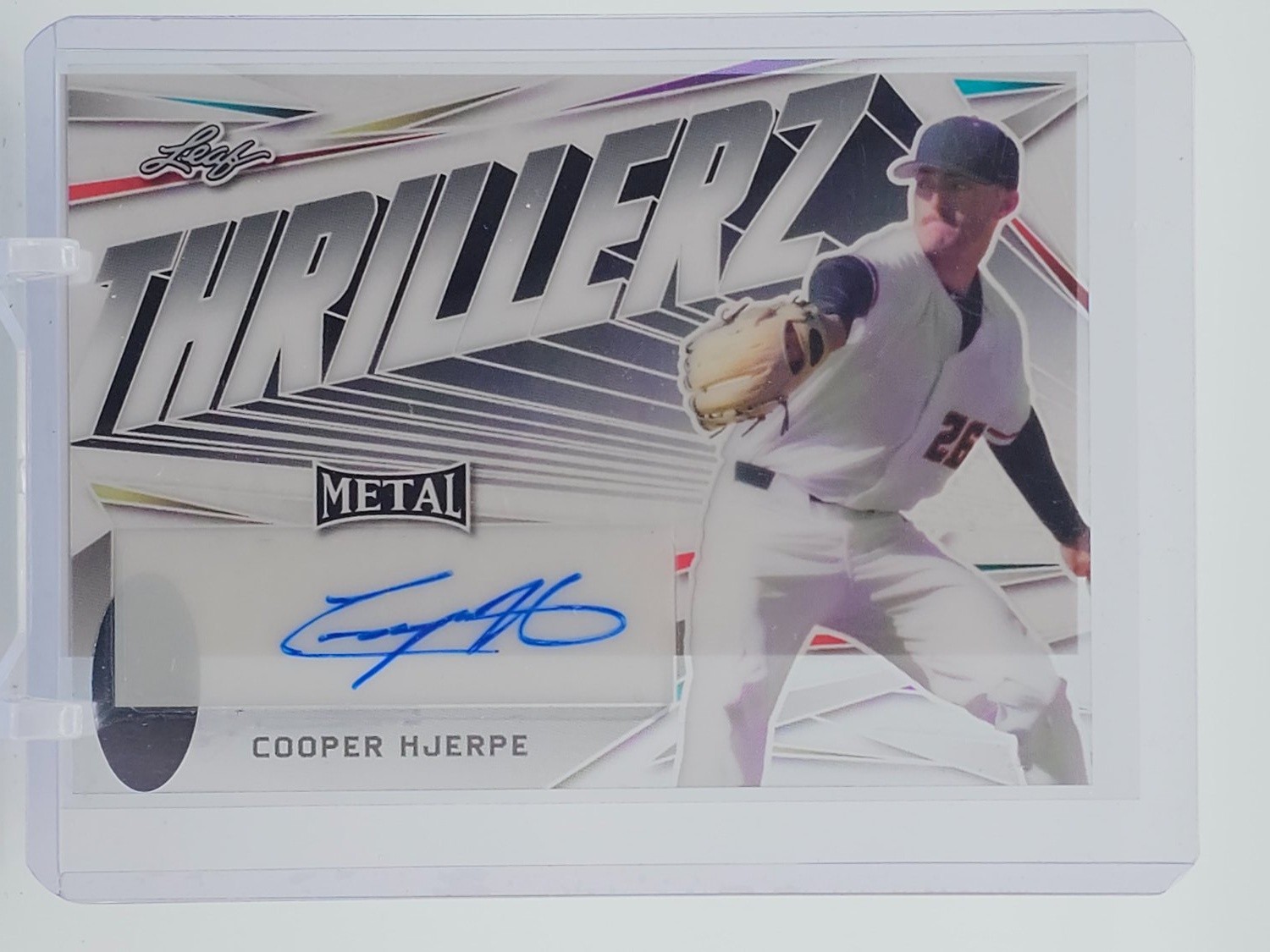 COOPER HJERPE LEAF METAL THRILLERZ BASEBALL 1/1 SIGNED PROOF AUTO 1/1 Q3403