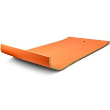 3-Layer Floating Water Pad 12' x 6' Floating Oasis Foam Mat Sun Bath Orange