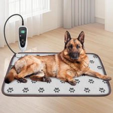Large Dog Heating Pad 34X21In with Smart Thermostat Switch and Power Line Protec