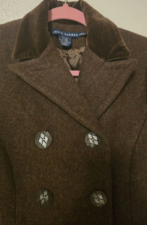 Сделано в Италии Ralph Lauren 100% шерсти пальто винтажный старый в отличном состоянии размер 2  - Изображение 2 из 4