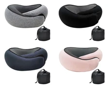 Premium Memory Foam Travel Neck Pillow Adjustable Ergonomic Support