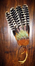 NATIVE AMERICAN TURKEY SMUDGE FAN CEREMONIAL 20"