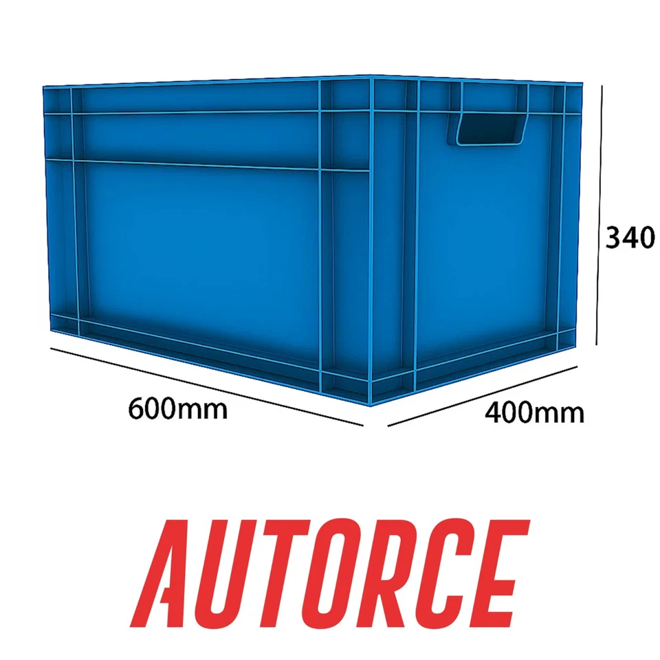 3x 66L Heavy Duty Plastic Storage Boxes Industrial Euro Stacking Crate Container - Image 3 of 4
