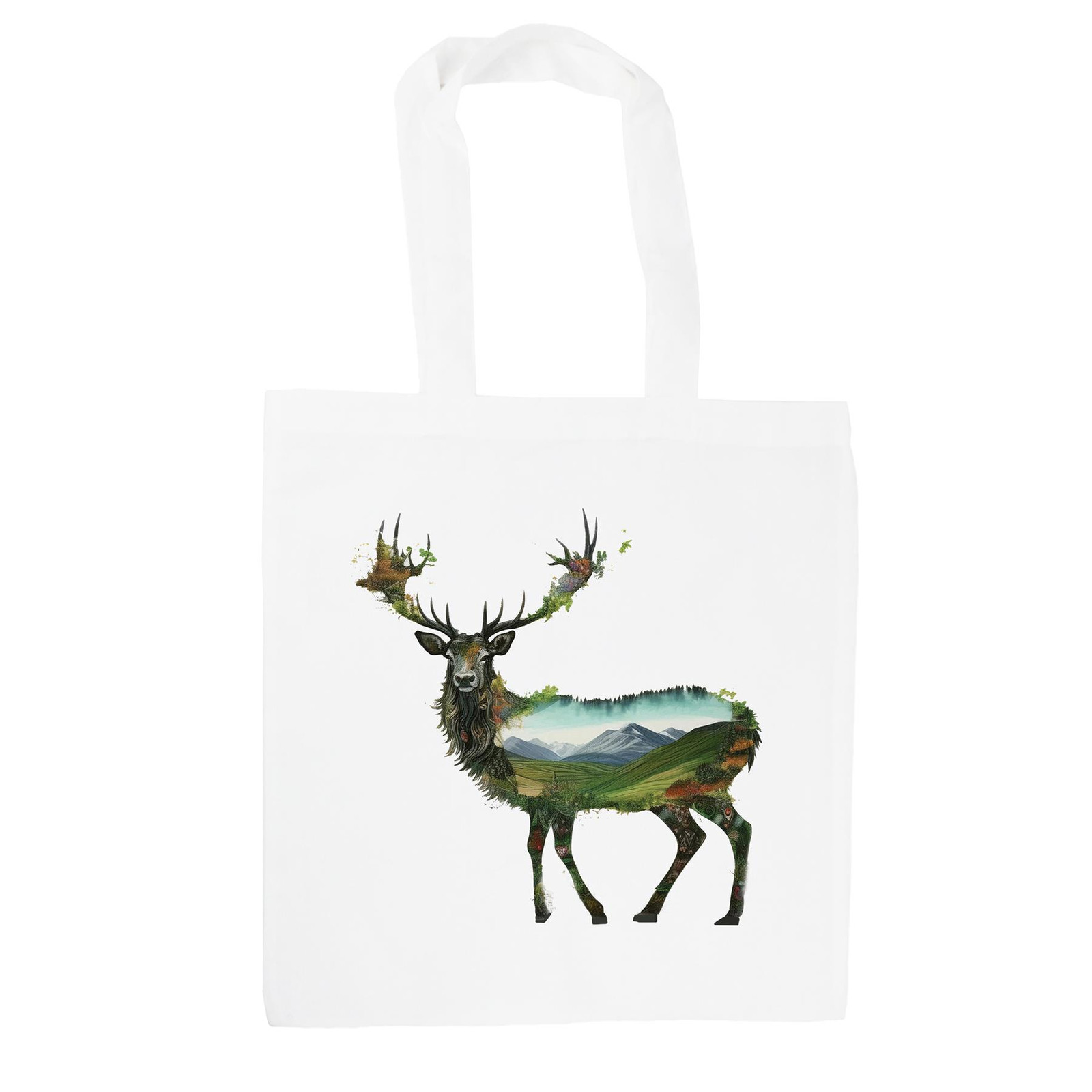 Surreal Stag Tote Bag - Countryside Animals Shopping Bag Accessories Gift