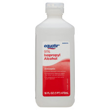 2 Pack Equate 91 Isopropyl Alcohol Liquid Antiseptic, 16 Fl Oz