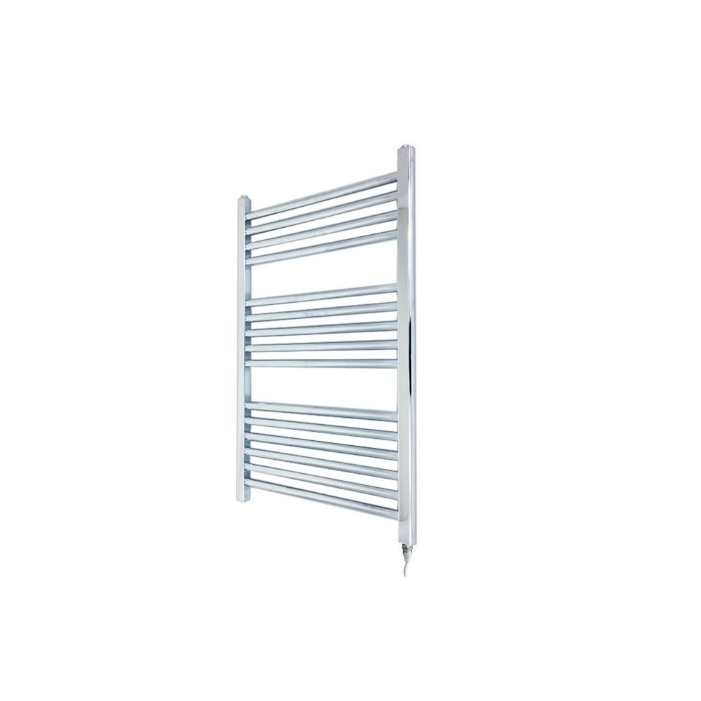Straight Chrome Electric Towel Rail Fixed Temp 150W Element 400mm x 800mm