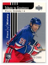 2002-03 Upper Deck Piece of History Tribute to Greatness Wayne Gretzky 0619/2999