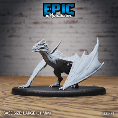D&D Miniature - Wyvern Classic (Large)- 3D Model Print DnD RPG Figur Druck