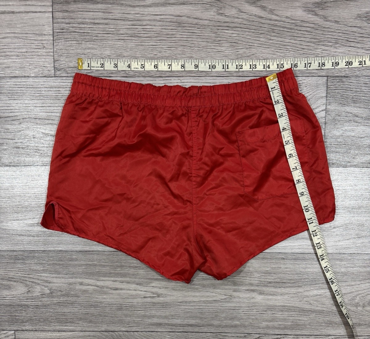 Short De Football Erima Vintage - Rouge - Taille M Adulte - Nylon - Occasion Très Bon état