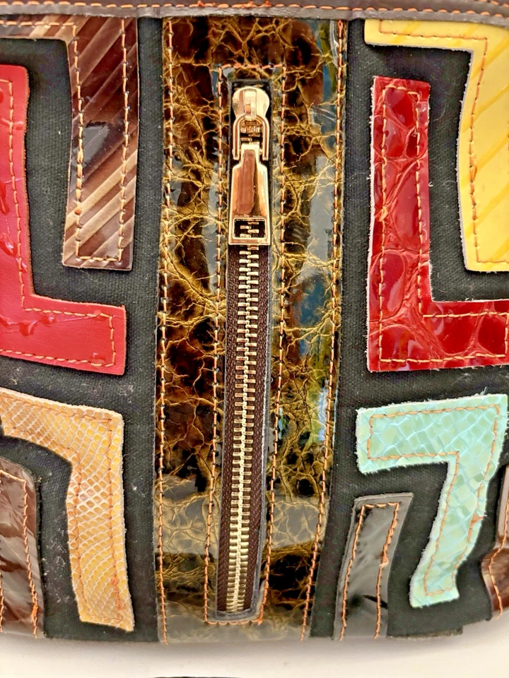 Bolso de cuero convertible con correas CHAOS by Elsie multicolor retazos Foto 3 de 4