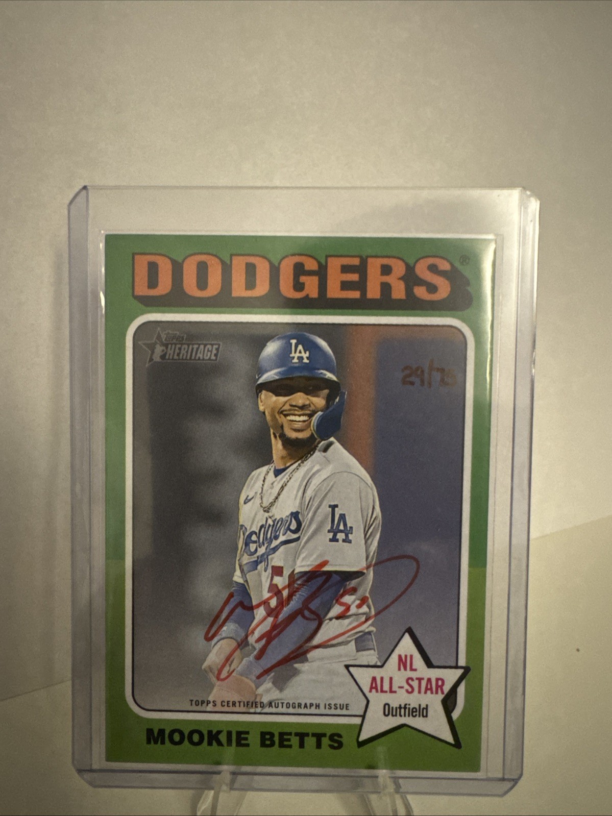 2024 Topps Heritage High Number - Real One Autographs Mookie Betts  Red Ink /75