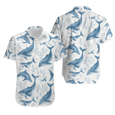 Humpback Whale Pattern Hawaiian Shirt