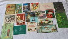 Lot Of 17 Vintage Christmas Greeting Cards Used 1930s to 1980s Lot O
