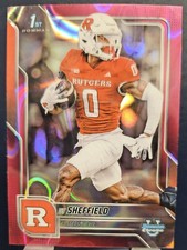 2025 Bowman University Chrome #136 DT Sheffield Rutgers Scarlet Knights