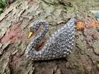Vintage Swarovski 100th Anniversary Swan Brooch From 1995 Clear Rhinestone