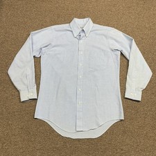 Vintage Arrow Dover Oxford Shirt Mens 15.5 32/33 Blue Button Down USA Made OCBD