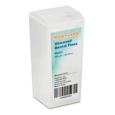 Practicon SmileGoods Unwaxed 200 Yard Dental Floss, Shred Resistant Nylon, Nonco