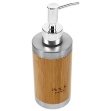 Liquid Soap Dispenser 250ml Bamboo Plastic Stainless Steel for Handwash
