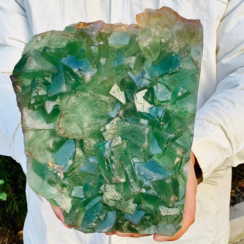 10.91LB Natural Large Particle Cubic Fluorite Crystal Specimen