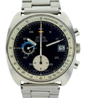 Omega 38mm Jedi Automatic Cal 1040 Chronograph Blue Dial SS Watch! Ref: 176.007!