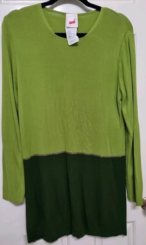 Vintage Retro Mondi Green Dress/long Jumper, Made In Italy Size 38 📦-2 - Picture 1 of 13