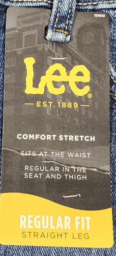 Men's Regular Straight Jeans 38x30 Lee Steadfast Blue Cotton Comfort Stretch - Picture 6 of 11