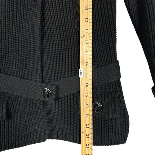 Barbara Bui Tricot S Black Two-Button Belted Shawl Collar Knit Cardigan Sweater - Picture 13 of 13