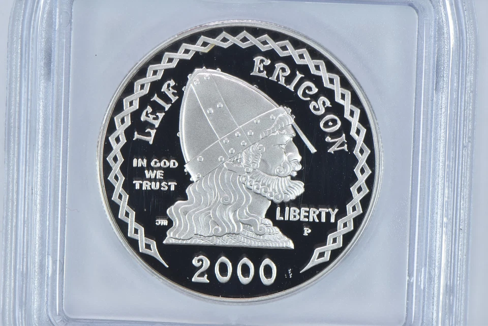 2000-P Leif Ericson Commemorative Silver Dollar PR70 DCAM ICG *3597 - Image 3 of 4